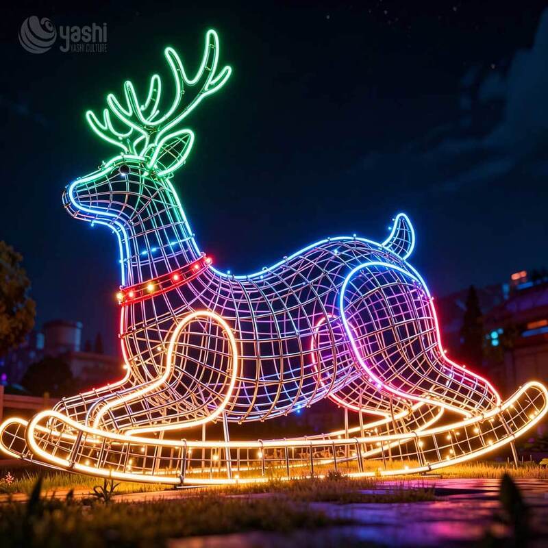 Double Layer Star LED Motif Light, Custom Outdoor Wireframe Star Light Sculpture for Christmas Light Festival