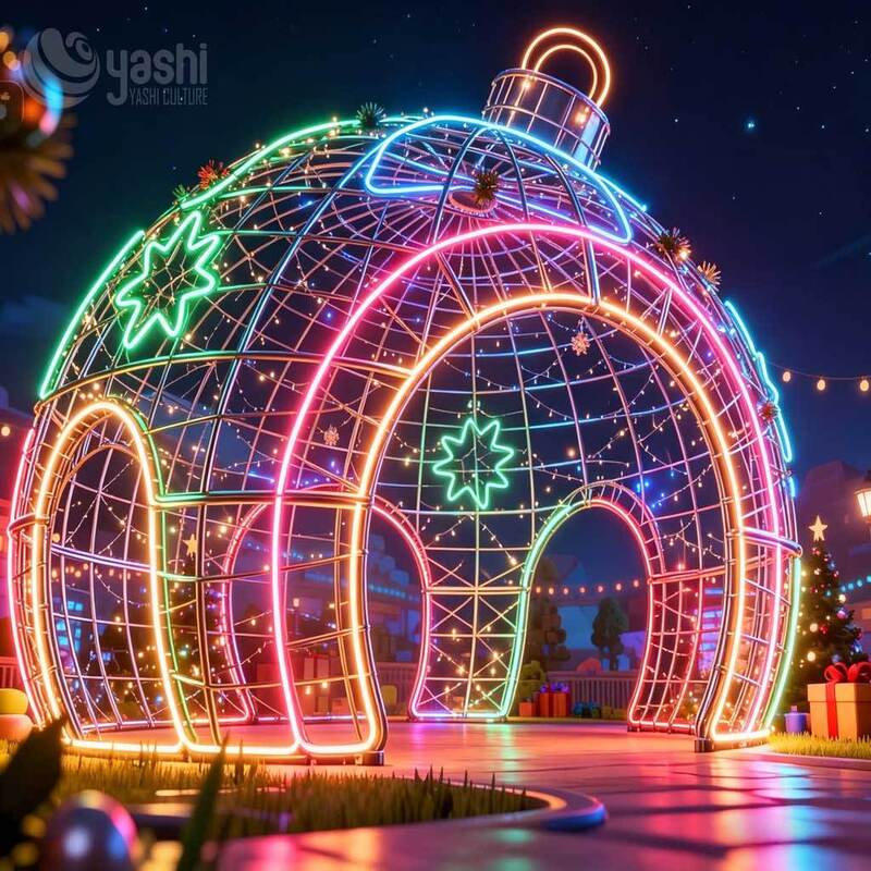 Custom 3D LED Star Sculpture, Giant Illuminated Star Lantern for Outdoor Festival & New Year Decoration