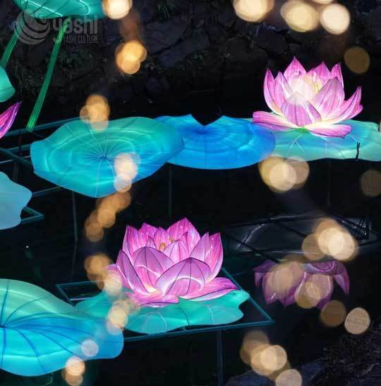 Custom Waterproof LED Lotus Flower Lantern Sculpture for Outdoor Festival Garden Pond Decoration Light Show