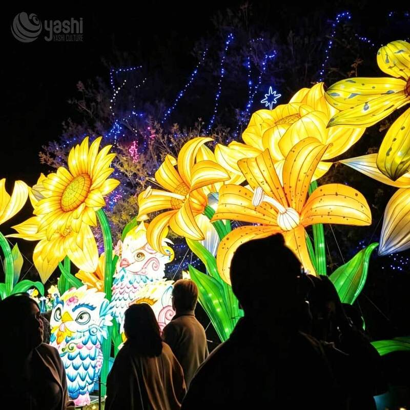 Custom Giant Pink Tulip Lantern Group, Large LED Tulip Flower Light Sculptures for Light Festival Park Display