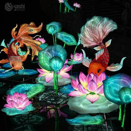 Large Handmade Koi Fish LED Motif Light for Garden Water Feature and Carnival Light Show Display