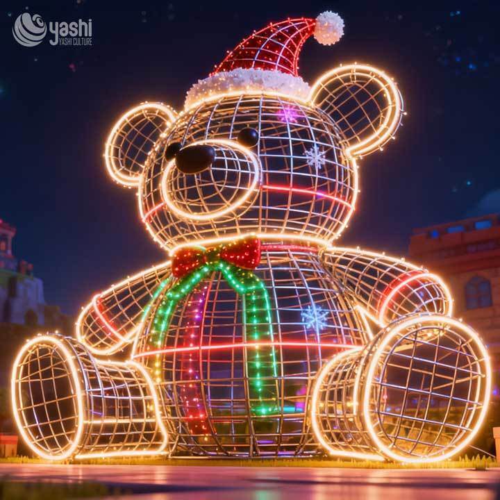 Custom LED Heart Shape Light Sculpture for Outdoor Festival Christmas New Year Valentine's Day Decoration