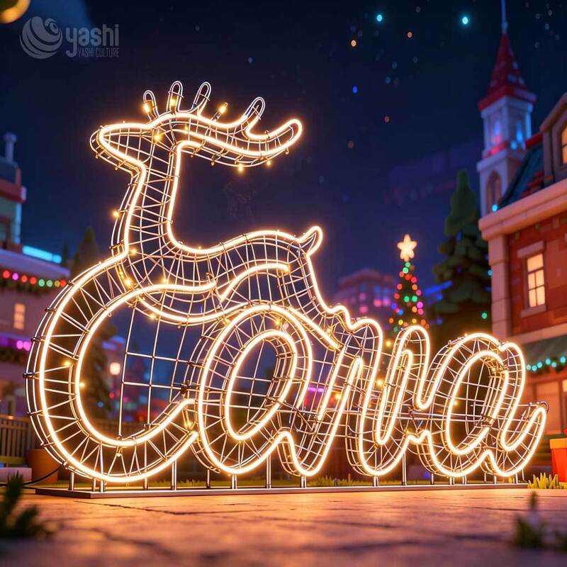 Custom Waterproof Rainbow LED Christmas Tree Sculpture Light for Christmas Holiday Parties and New Year Displays