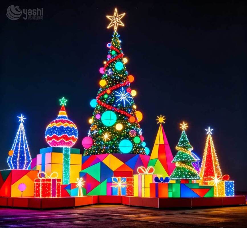 Giant 3D Christmas Ball Arch LED Motif Light, Commercial Grade Outdoor Holiday Decoration for Mall Park Event