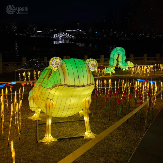 Custom Giant Frog LED Lantern, Cartoon Animal Light Sculpture for Park & Garden Festival Light Show