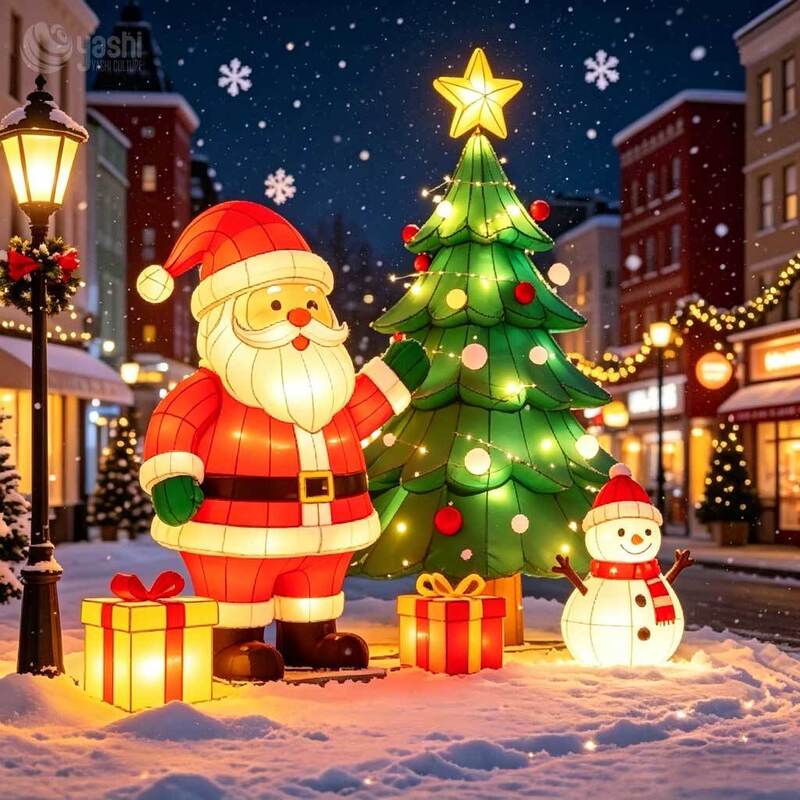 Custom LED Wire Frame Reindeer & Sleigh Motif Light, Outdoor Christmas Light Sculpture With Gift Boxes For Plaza Holiday Light Show