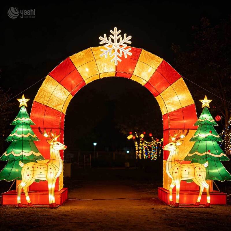 Christmas Archway Lantern Decoration | Illuminated Entrance Arch for Theme Park City Festival Parties