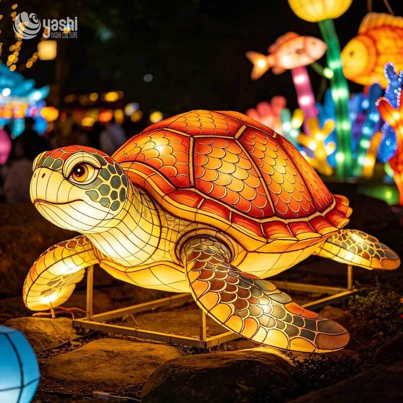 Custom Seahorse & Jellyfish Under‑Sea LED Lantern Set, Marine Animal Light Sculpture for Ocean Theme Light Festival
