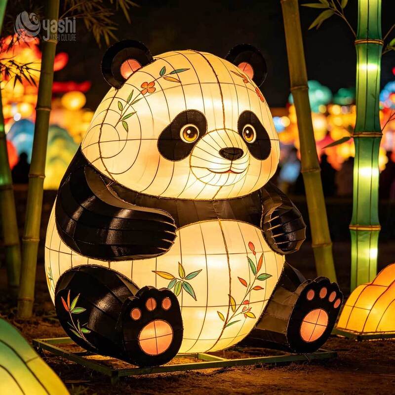Professional Handcrafted Chinese Silk Lantern 3D Cute Animal Motif Light for Outdoor Holiday Festival and Theme Park Display