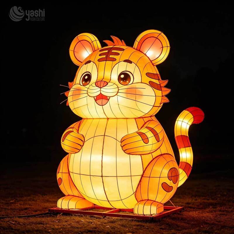 Commercial Custom Cartoon Animal LED Lantern Set, Panda Rabbit Deer Großes Outdoor-Forst-Thema Festival Lichtinstallation