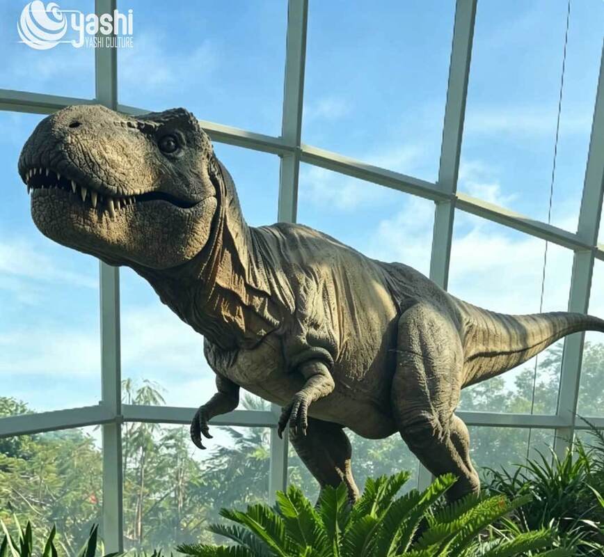 Life Size Animatronic Dinosaur Carnotaurus Simulation Model for Theme Park Zoo Museum Outdoor Decoration