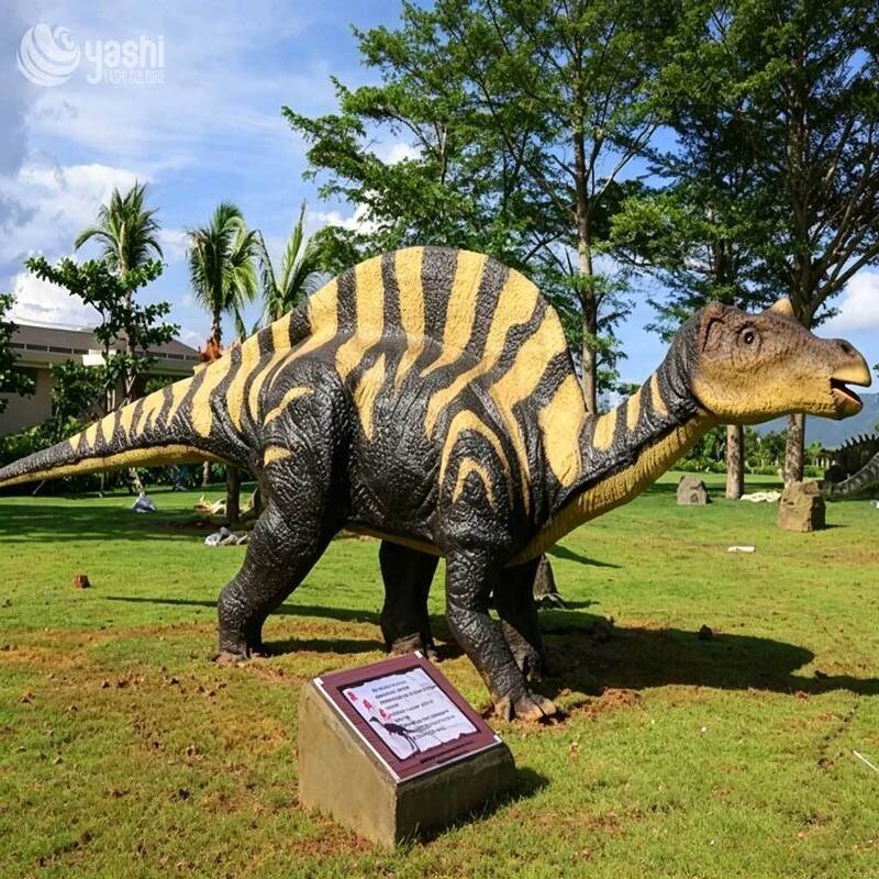Life Size Animatronic Ouranosaurus Dinosaur Simulation Model for Outdoor Theme Park Zoo Museum Garden Decoration