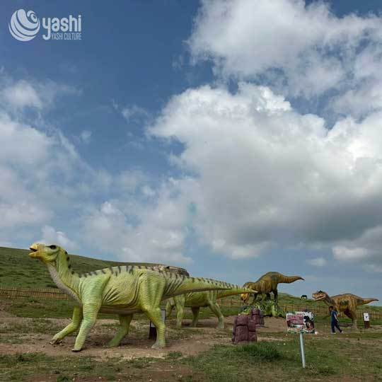 Life Size Animatronic Ouranosaurus Dinosaur Simulation Model for Outdoor Theme Park Zoo Museum Garden Decoration