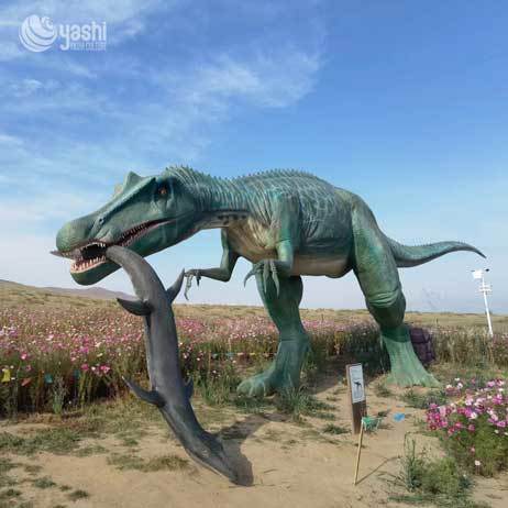 Life Size Animatronic Ouranosaurus Dinosaur Simulation Model for Outdoor Theme Park Zoo Museum Garden Decoration