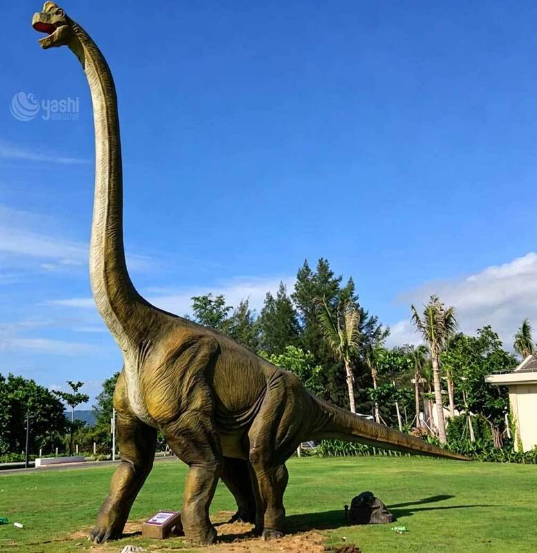 Giant Life Size Animatronic Dinosaur Brachiosaurus Simulation Model for Theme Park Zoo Museum Outdoor Landscaping