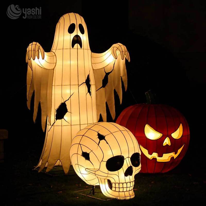Custom Witch Halloween Arch Lantern, Large LED Spooky Tree Gate Light Sculpture with Pumpkin, Bat & Spider Decor