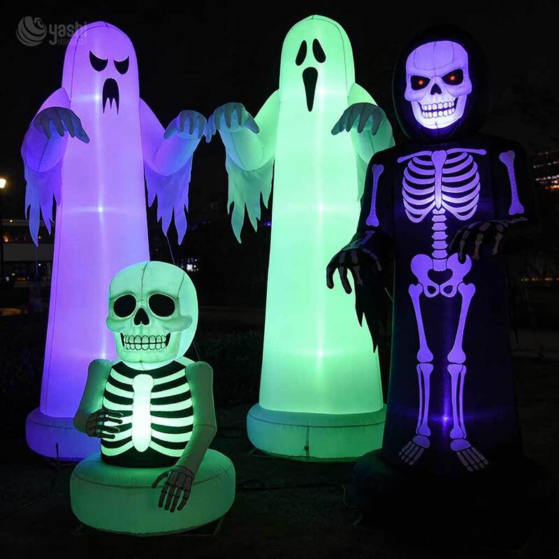 Custom Giant Outdoor Halloween Lantern Decoration 3D Silk Frankenstein Scientist Pumpkin for Theme Park Garden Decor