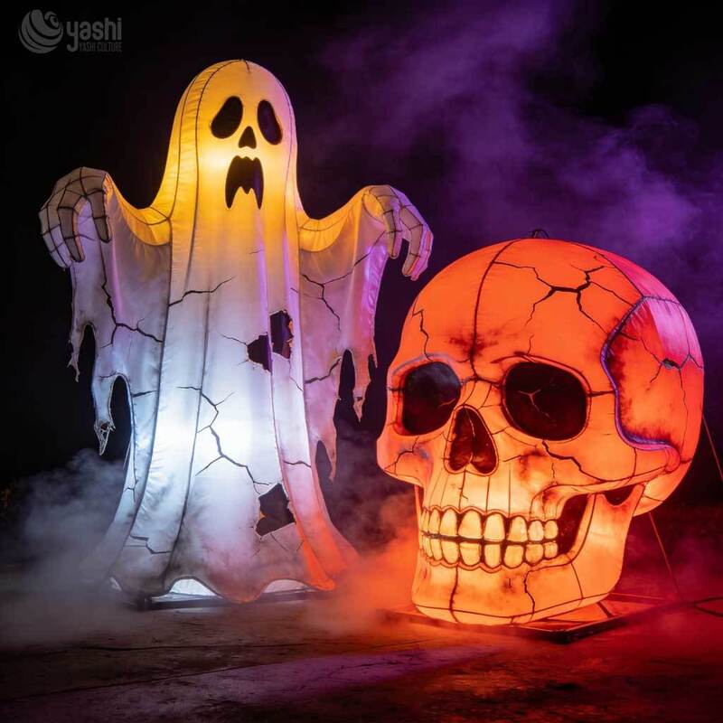 Custom Cheerful Witch Halloween Arch Lantern, Large LED Spooky‑Tree Entry Gate Light Sculpture with Pumpkin & Bat