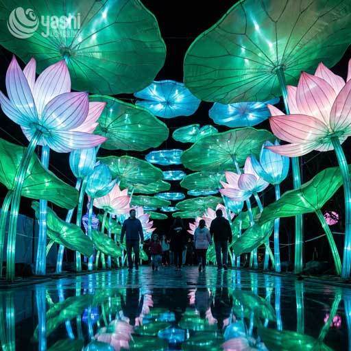 Custom Butterfly & Floral Walk‑Through Light Tunnel, Garden Theme LED Flower Butterfly Lantern Tunnel for Park Night Festival