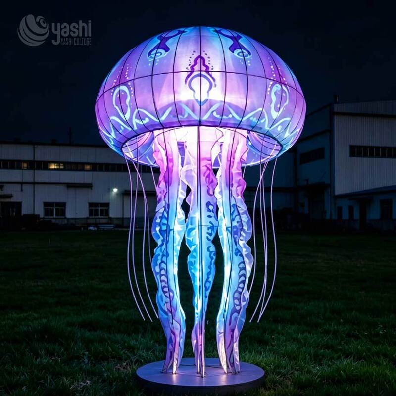 Lentera LED Gurita Komersial Raksasa Kustom, Instalasi Lampu Luar Ruangan Bertema Laut Bawah Air