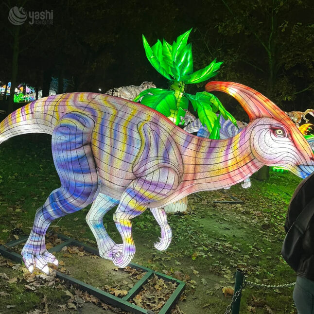 Benutzerdefinierte riesige kommerzielle Spinosaurus Dinosaurier LED-Laterne, Outdoor prähistorische Themenpark-Lichtinstallation