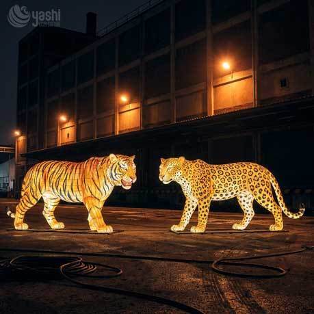 Linterna LED de animales de jirafa gigante personalizada, instalación de luz al aire libre con tema de vida silvestre de safari
