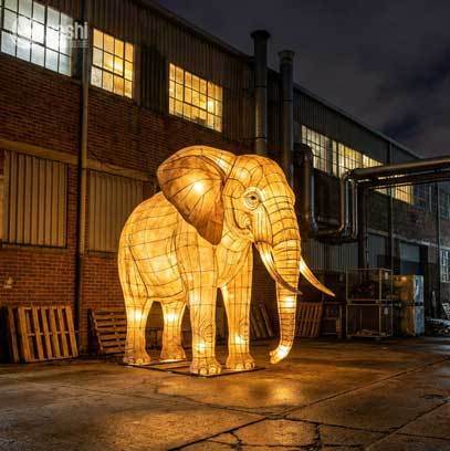 Linterna LED de animales de jirafa gigante personalizada, instalación de luz al aire libre con tema de vida silvestre de safari