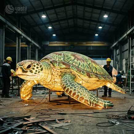 Linterna LED de animales de jirafa gigante personalizada, instalación de luz al aire libre con tema de vida silvestre de safari