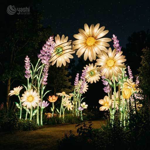 Custom Giant Lily Orchid Flower Eintrittsbogen Laterne, Blumenfest Gateway Bogen für Outdoor-Nacht-Event