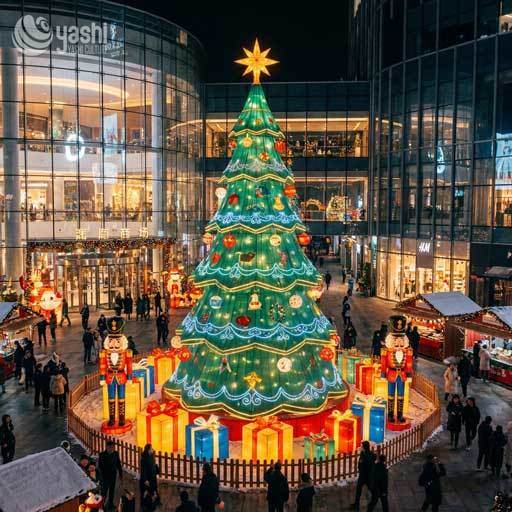 Custom 2 Reindeer With Sleigh Wire Frame LED Motif Lights, Outdoor Christmas Reindeer Sleigh Light Sculpture For City Square Exhibition