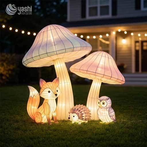 Custom Giraffe Family Lantern, Waterproof LED Animal Sculpture for Outdoor Park & Zoo Night Decoration