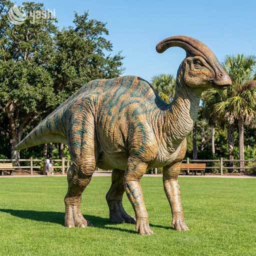 Animatroniczny Parasaurolophus Statuetka dinozaura w naturalnym rozmiarze wodoodporny zewnętrzny model dinozaura dla Dino Dekoracja parku rozrywki