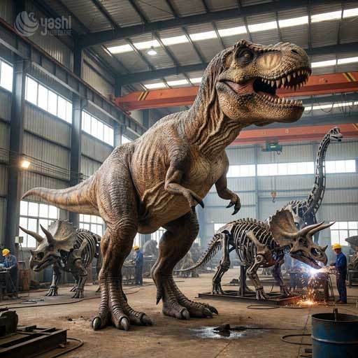 High-Quality Dilophosaurus Dinosaur Model, Realistic Animatronic Dinosaur Statue for Dinosaur, Zoos and Amusement Exhibitions