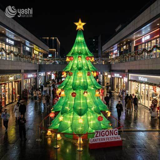 Custom Giant LED Gift Box Stack Lantern, Outdoor Christmas Gift Present Light Sculpture for Mall & Plaza Exhibition, Support Customization