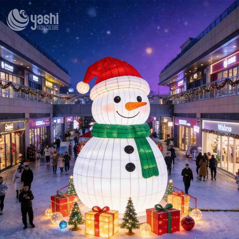 Custom Giant LED Gift Box Stack Lantern, Outdoor Christmas Gift Present Light Sculpture for Mall & Plaza Exhibition, Support Customization