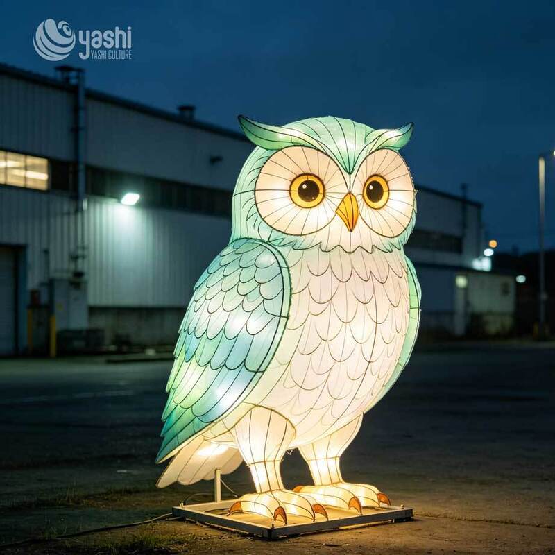 Lumière LED personnalisée à l'oiseau-paon Lanterne pour animaux, thème de la nature tropicale Installation de lumière extérieure