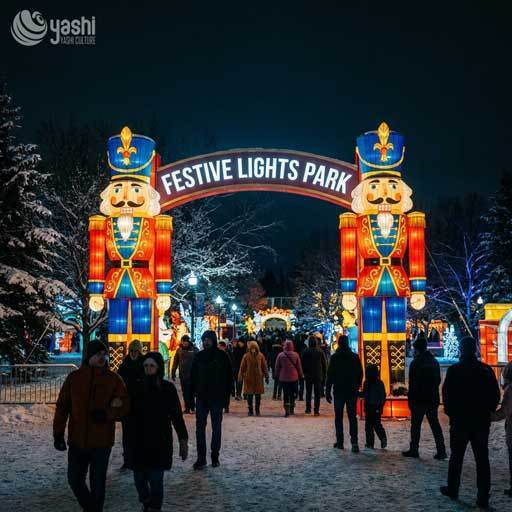 Outdoor Giant Santa Claus Gift Box Lantern Custom Christmas LED Light Sculpture for Shopping Mall Park Holiday Decoration