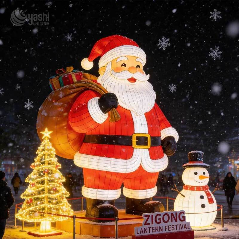 Custom LED Christmas Arch Light Sculpture with Candy Cane, Star & Gift Boxes, Outdoor Walk Through Xmas Arch Lantern for Mall Plaza, Support Customization