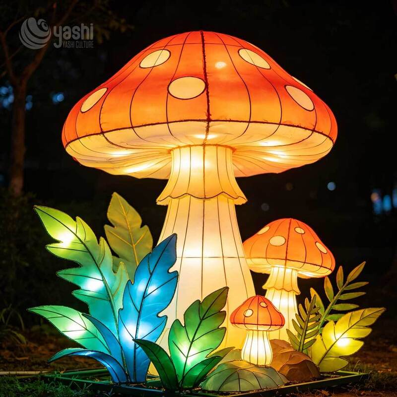 Custom Cartoon Cactus & Succulent Potted LED Lanterns, Large Plant Light Sculptures for Light Festival