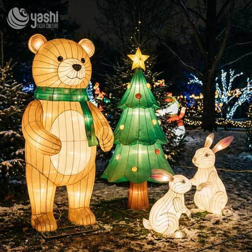 Custom LED Penguin Family Lantern Set, Outdoor Winter Animal Light Sculpture for Christmas Light Festival, Support Customization