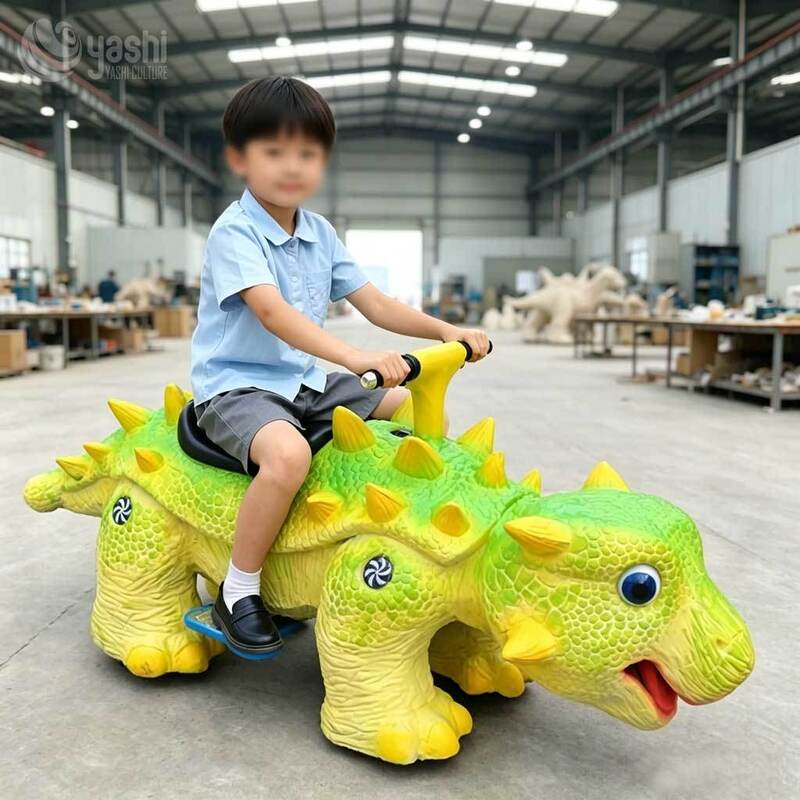 Coin Operated Kids Ankylosaurus Dinosaur Ride On Car | Shopping Mall Amusement Scooter