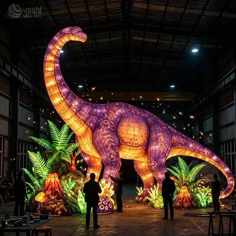 Giant Fantasy Dragon Arch Festival Lantern Animal Lantern Lighting Engineering Design For Theme Park Entrance Festival Night Events