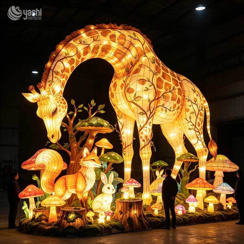 Giant Dinosaur Prehistoric Scene Festival Lantern Animal Lantern Christmas Decoration New Year Decoration Lighting Engineering Design