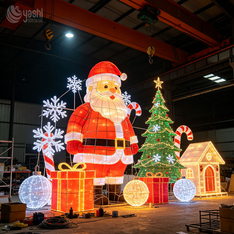 Turn‑key Christmas Lighting Project Custom Designed Santa Festival Lantern Christmas Decorations for Theme Parks and Seasonal Attractions