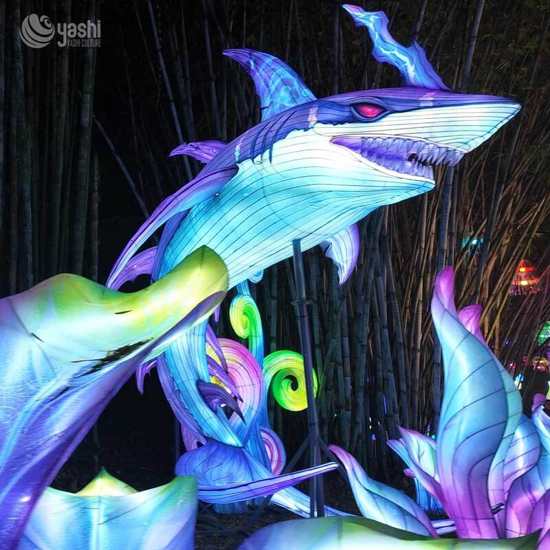 Giant Shark Festival Lantern Sculpture Festival Lantern Festival Decoration for Aquariums Zoos and Theme Parks