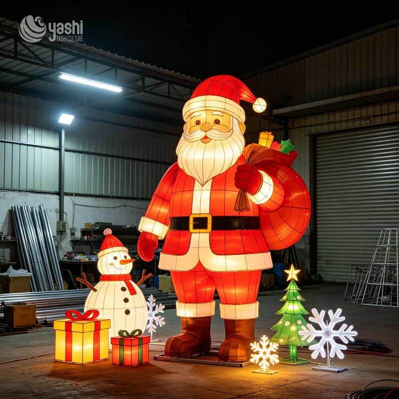 Custom Giant Sitting Santa Claus Sculpture Outdoor Photo Display For Theme Park And Scenic Spot Christmas Decoration