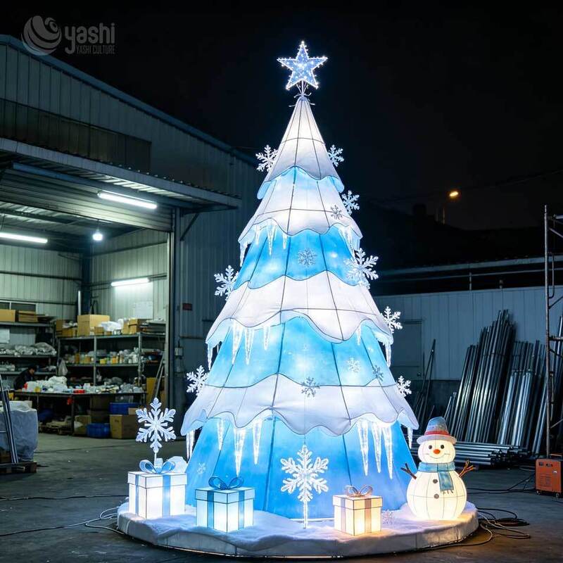 Custom Giant Christmas Tree Lantern Set For Theme Parks Shopping Malls Amusement Parks Outdoor Christmas Decoration Holiday Lighting Solution Installation Design