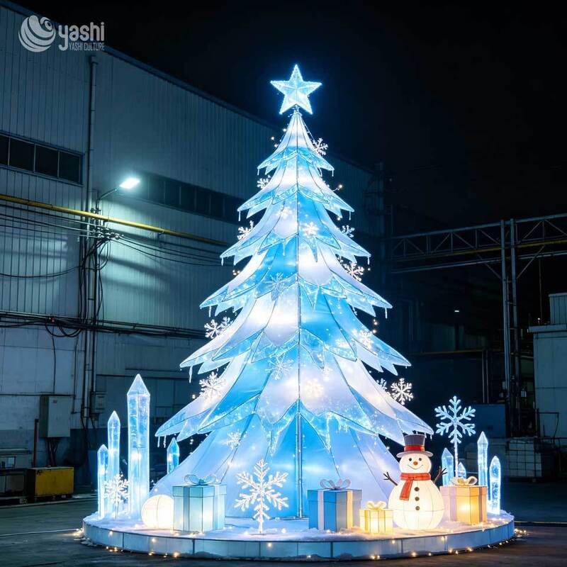 Custom Giant Christmas Tree Lantern Set For Theme Parks Shopping Malls Amusement Parks Outdoor Christmas Decoration Holiday Lighting Solution Installation Design