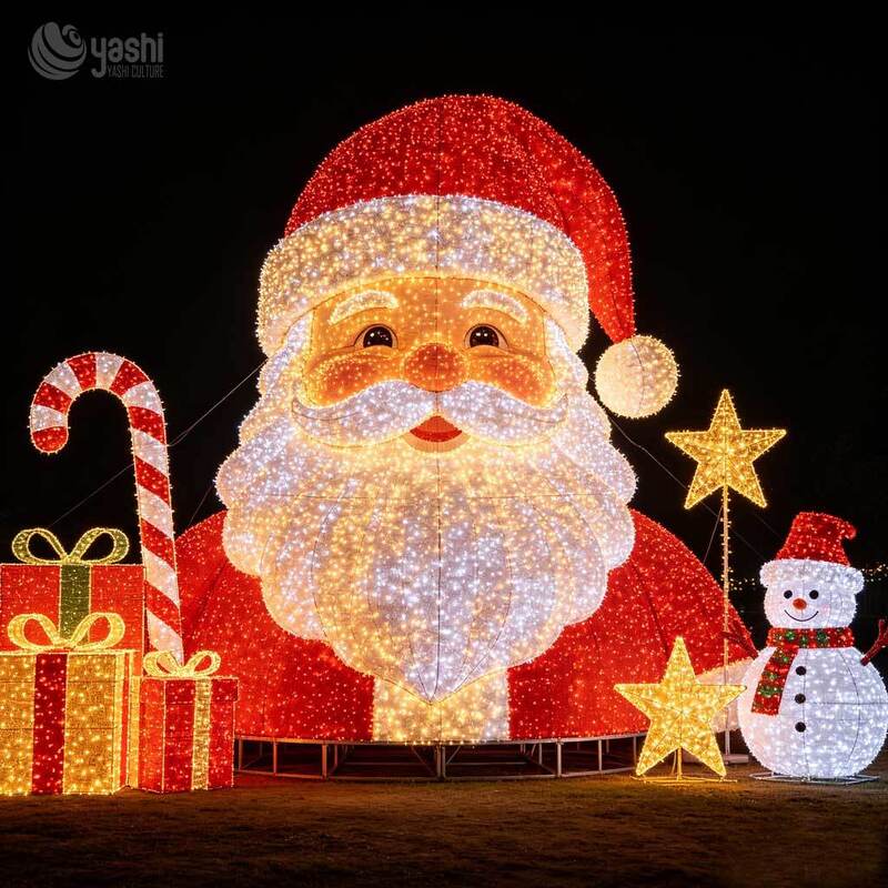 Custom Giant Santa Claus Arch Festival Lantern For Theme Parks Shopping Malls Amusement Parks Outdoor Christmas Decoration