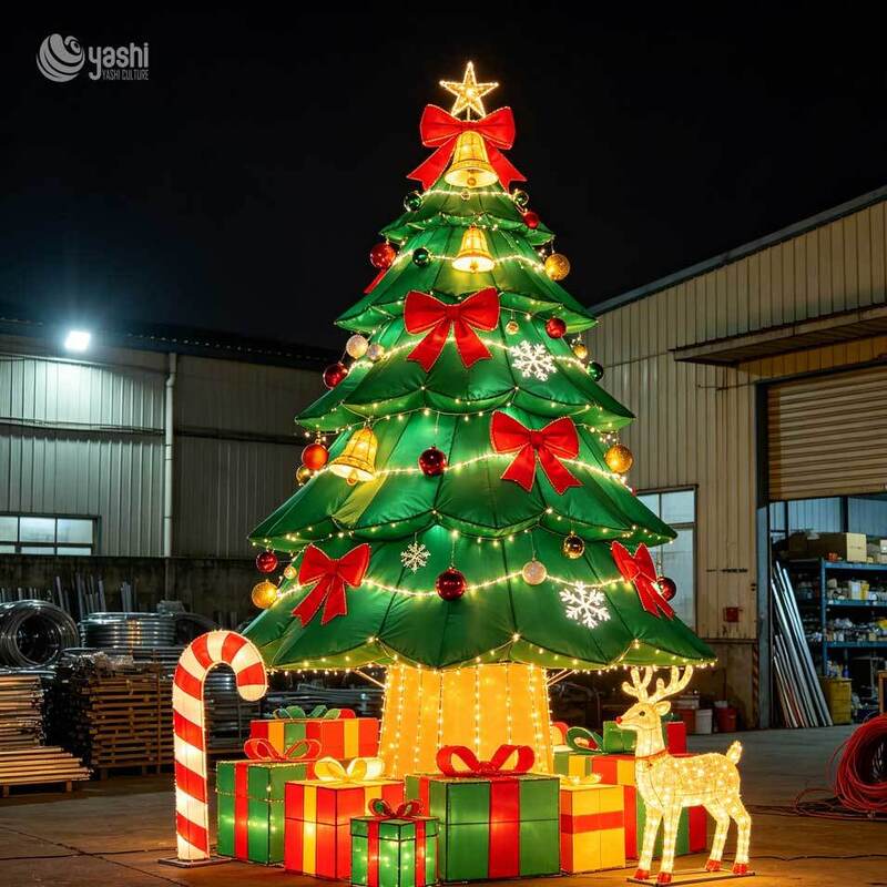 Giant Custom Christmas Tree Festival Lantern Outdoor LED Light Sculpture for Shopping Mall & Theme Park Christmas Decoration